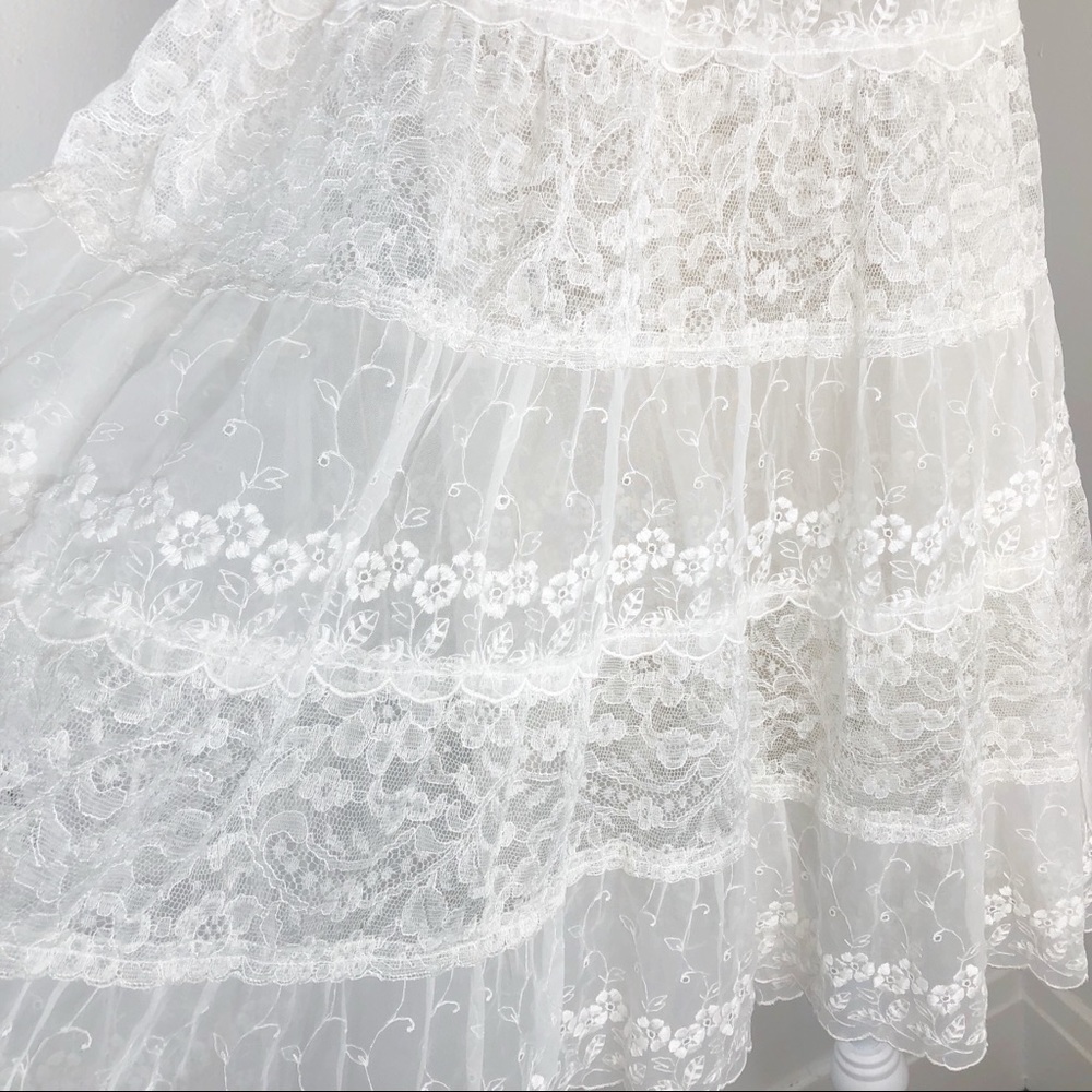 Handmade White Lace Special Occasion Dress - Picture 9 of 11